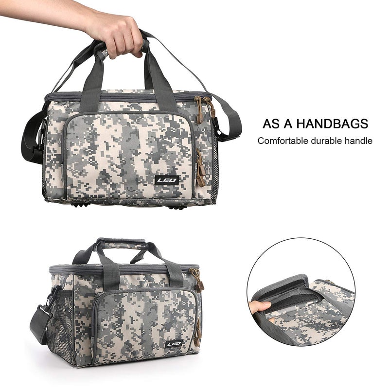 mouhike Fishing Tackle Bag Portable Crossbody Sling Pack Fly Fishing Tackle Box Bag Large Fishing Gear Storage Organizer for Travel Camping Hiking (Camo) - Image 3